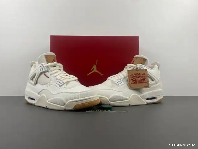 Cheap x Levi's AO2571-100 Air Jordan 'White' 4 0607